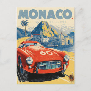 Carte Postale Poster vintage du Grand Prix de Monaco 1952