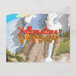 Carte Postale Poster vintage du parc national Yellowstone