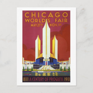 Carte Postale Poster vintage équitable de Chicago restauré