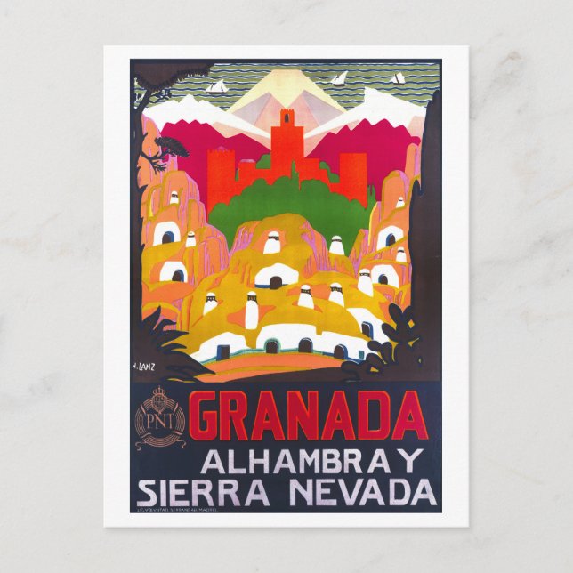Carte Postale Poster vintage Granada Travel (Devant)