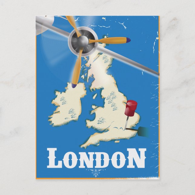 Carte Postale Poster vintage Londres Travel (Devant)
