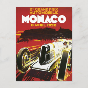 Carte Postale Poster vintage Monaco Car Road Race