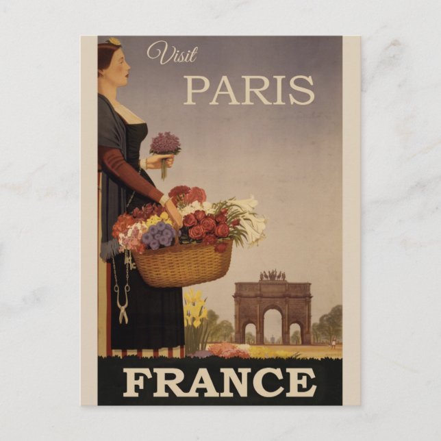 Carte Postale Poster vintage Paris France (Devant)