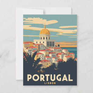 Carte Postale Poster vintage Portugal Travel - Lisbonne Cityscap