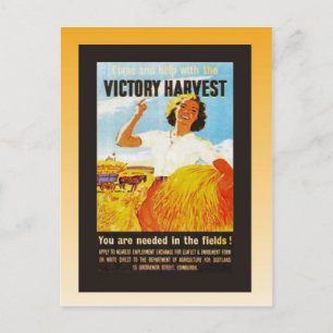Carte Postale Poster vintage, Seconde Guerre mondiale, récolte v