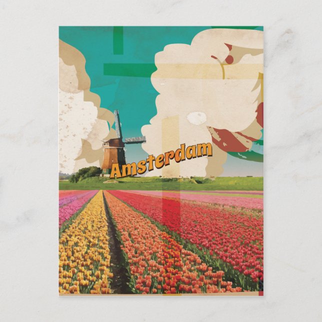 Carte Postale Poster Vintage voyage Amsterdam (Devant)