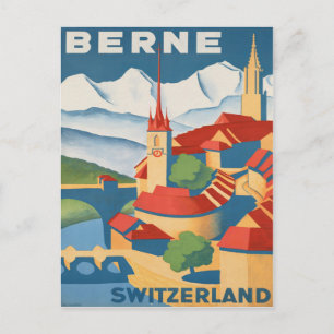 Carte Postale Poster Vintage voyage Berne Suisse