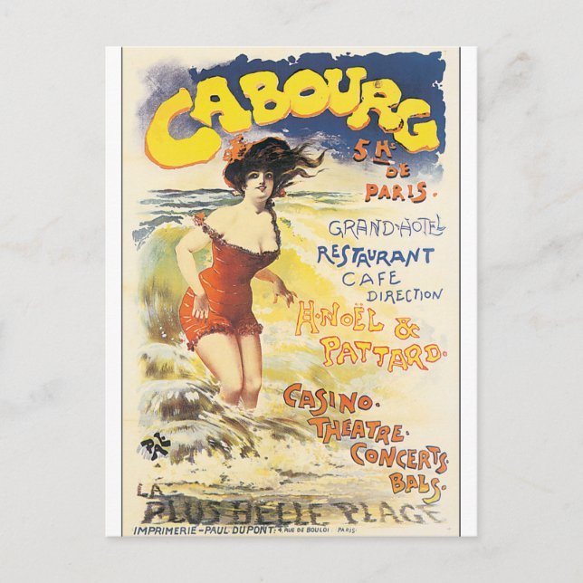 Carte Postale Poster Vintage voyage Cabourg (Devant)