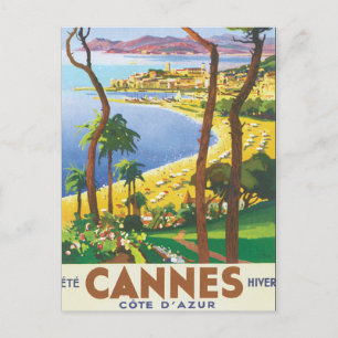 Carte Postale Poster Vintage voyage Cannes Côte d'Azur