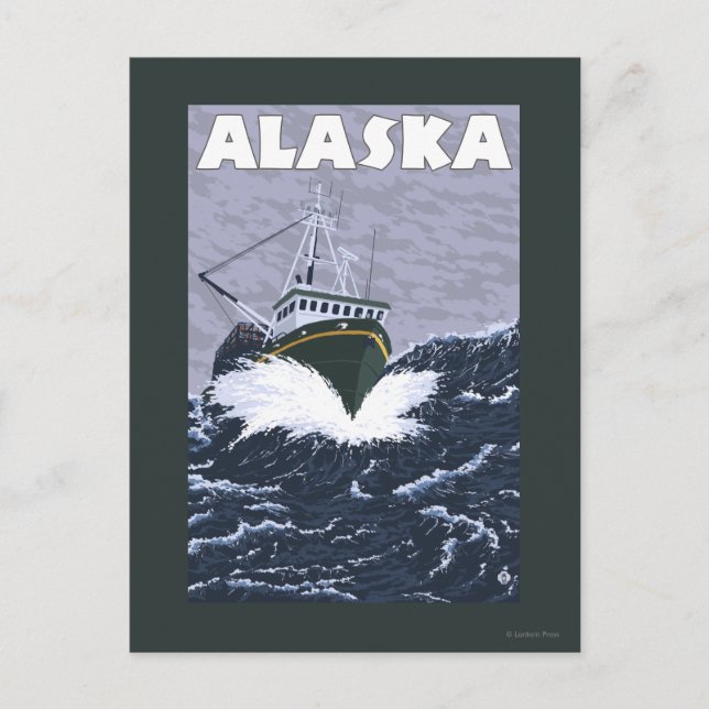 Carte Postale Poster Vintage voyage de bateau de l'Alaska (Devant)