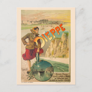Carte Postale Poster Vintage voyage de Dieppe France 1900