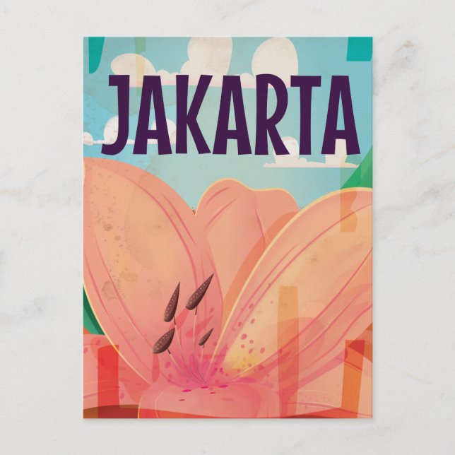 Carte Postale Poster Vintage voyage de Jakarta (Devant)