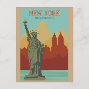 Carte Postale Poster Vintage voyage de la Statue de la Liberté d
