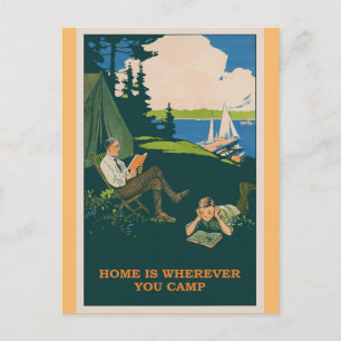 Carte Postale Poster Vintage voyage du camping