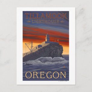 Carte Postale Poster Vintage voyage du phare de Tillamook