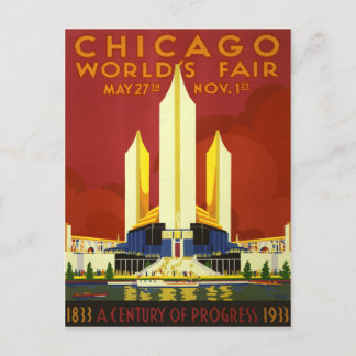 Carte Postale Poster Vintage voyage du salon mondial de Chicago 