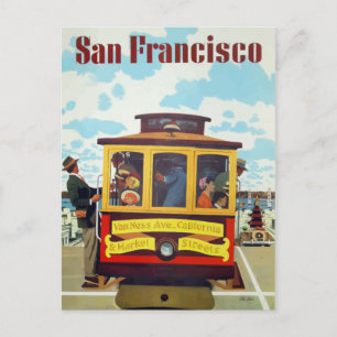 Carte Postale Poster Vintage voyage du téléphérique de San Franc
