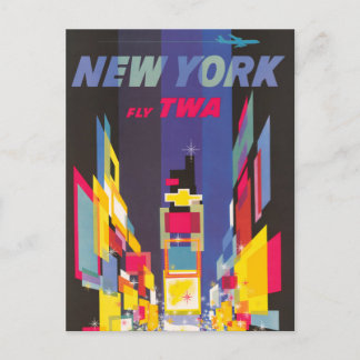 Carte Postale Poster Vintage voyage, Fly Twa, New York