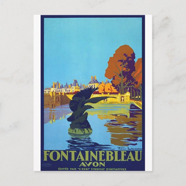 Carte Postale Poster Vintage voyage Fontainebleau (Devant)