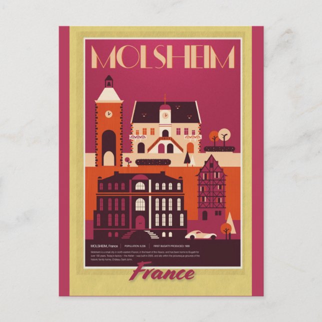 Carte Postale Poster Vintage voyage français (Devant)