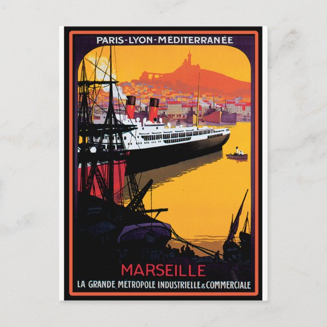 Carte Postale Poster Vintage voyage : Méditerranée (Devant)