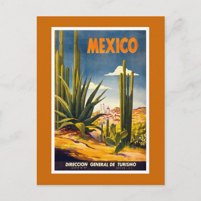 Carte Postale Poster Vintage voyage "Mexique" (Devant)