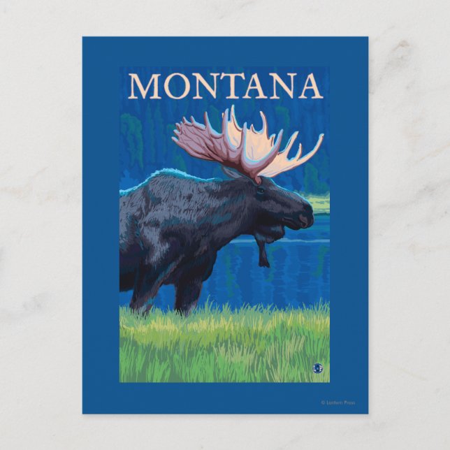Carte Postale Poster Vintage voyage MontanaMoose (Devant)