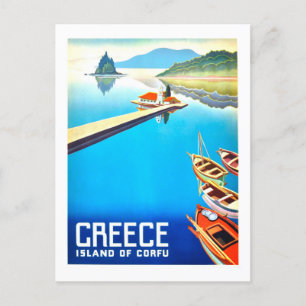 Carte Postale Poster Vintage voyage pour Corfou en Grèce
