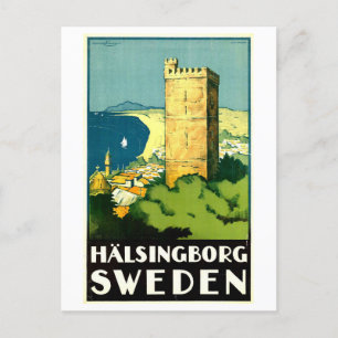 Carte Postale Poster Vintage voyage pour Halsingborg, Suède,