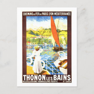 Carte Postale Poster Vintage voyage pour Thonon-les-Bains, Franc