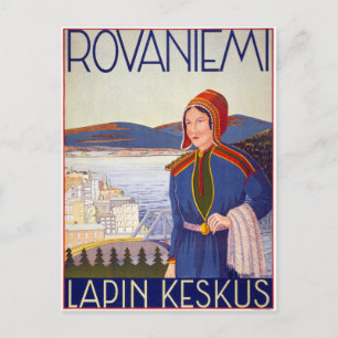 Carte Postale Poster Vintage voyage Rovaniemi Lapin Keskus
