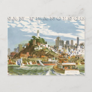 Carte Postale Poster Vintage voyage San Francisco Bay Ferry Boat