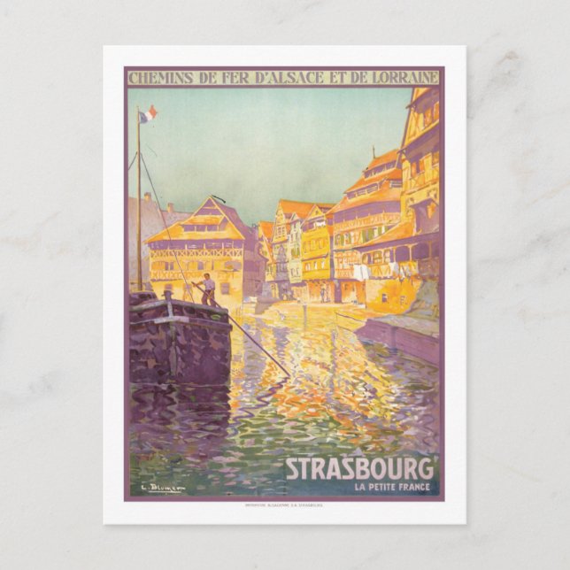 Carte Postale Poster Vintage voyage, Strasbourg (Devant)