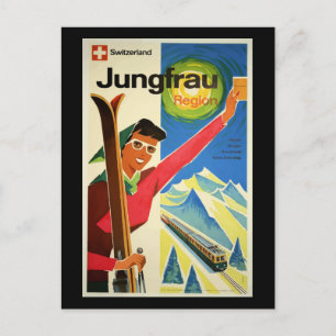 Carte Postale Poster Vintage voyage, Suisse, Jungfrau,