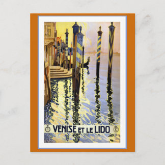 Carte Postale Poster Vintage voyage "Venise et le Lido"