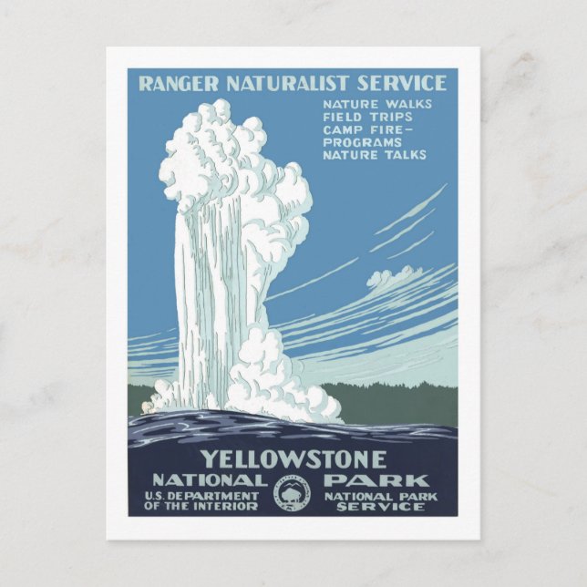 Carte Postale Poster Vintage voyage, Yellowstone (Devant)