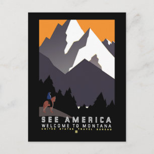 Carte Postale "Poster Vintage WPA Montana"