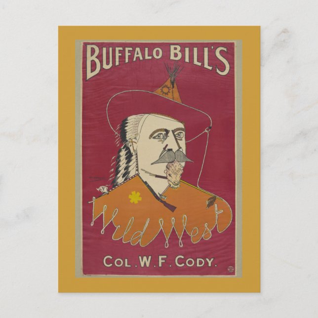 Carte Postale Poster Wild West de Buffalo Bill 1890 (Devant)