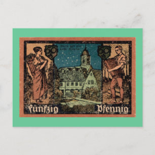 Carte Postale Poster WW1German 50 Pfennig Note Postcard