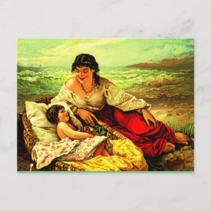 Carte Postale Postez des souvenirs balnéaires de mère & enfant!