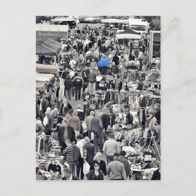 Carte Postale Postkarte - "Blauer Schirm in grauer Masse" (Devant)