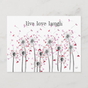 Carte Postale postkarte Herz Pusteblume Spruchkarte liebe
