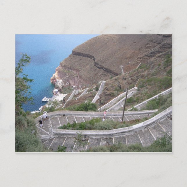 Carte Postale Postkarte Santorini Fira Treppe zum Hafen (Devant)