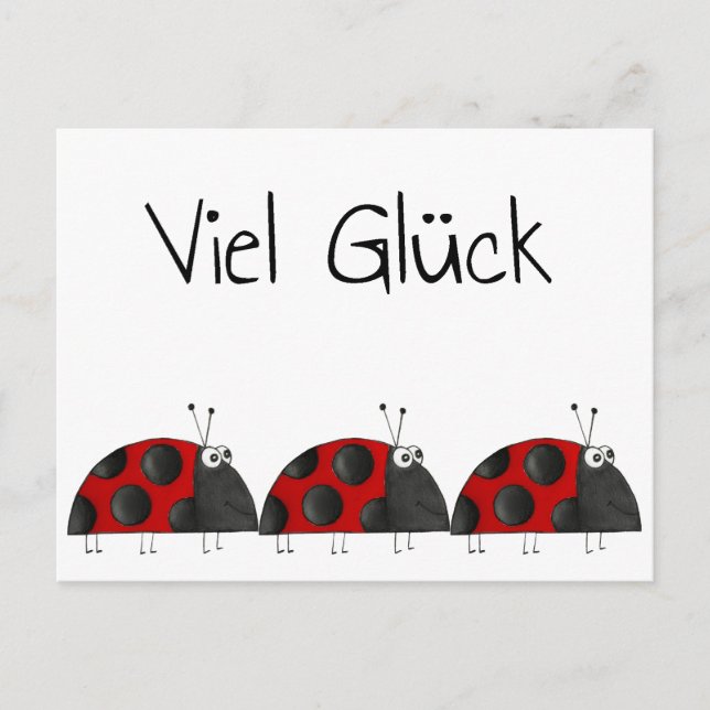 Carte Postale Postkarte Viel Glück, Marienkäfer Glückwunschkarte (Devant)
