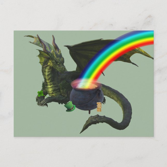 Carte Postale Pot de dragon de St. Patrick (Devant)