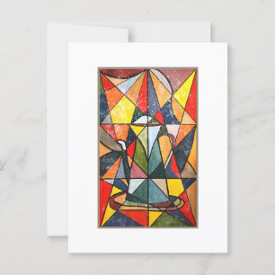 Carte Postale Pot De Thé En Verre Tiré Oeuvre Acrylique
