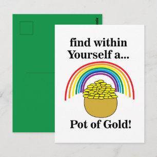 Carte Postale Pot D'or En Vous-Même Saint Patrick's Day