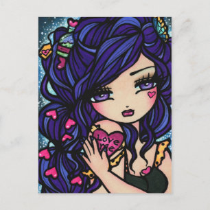 Carte Postale Potion d'amour du coeur Sirène Fée Imaginaire Art 