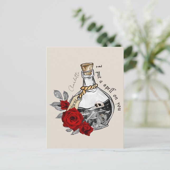 Carte Postale Potion d'amour sorcière gothique (Debout devant)