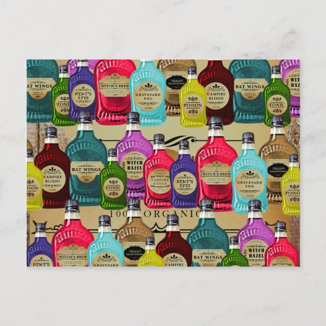 Carte Postale Potion magique Apothécaire Halloween Toniques Bout (Devant)